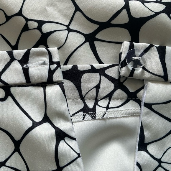 Lily & Taylor Womens Black Cream Abstract Printed Midi Skirt 16 Career Modern - Picture 8 of 11